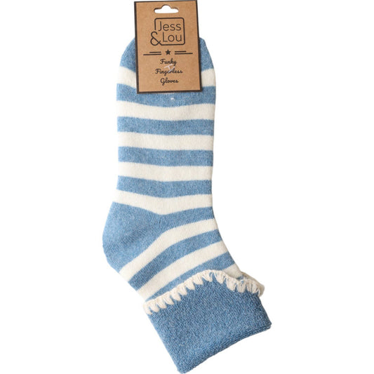 Cornflower Stripe Cosy Cuff Socks SL787
