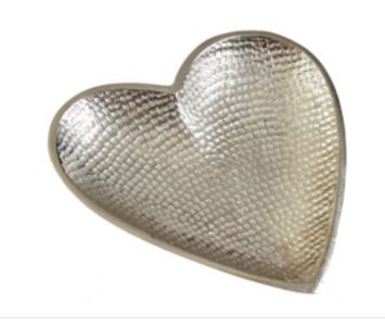 Aluminium silvered Heart Dish