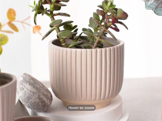 Grooved Grey Planter